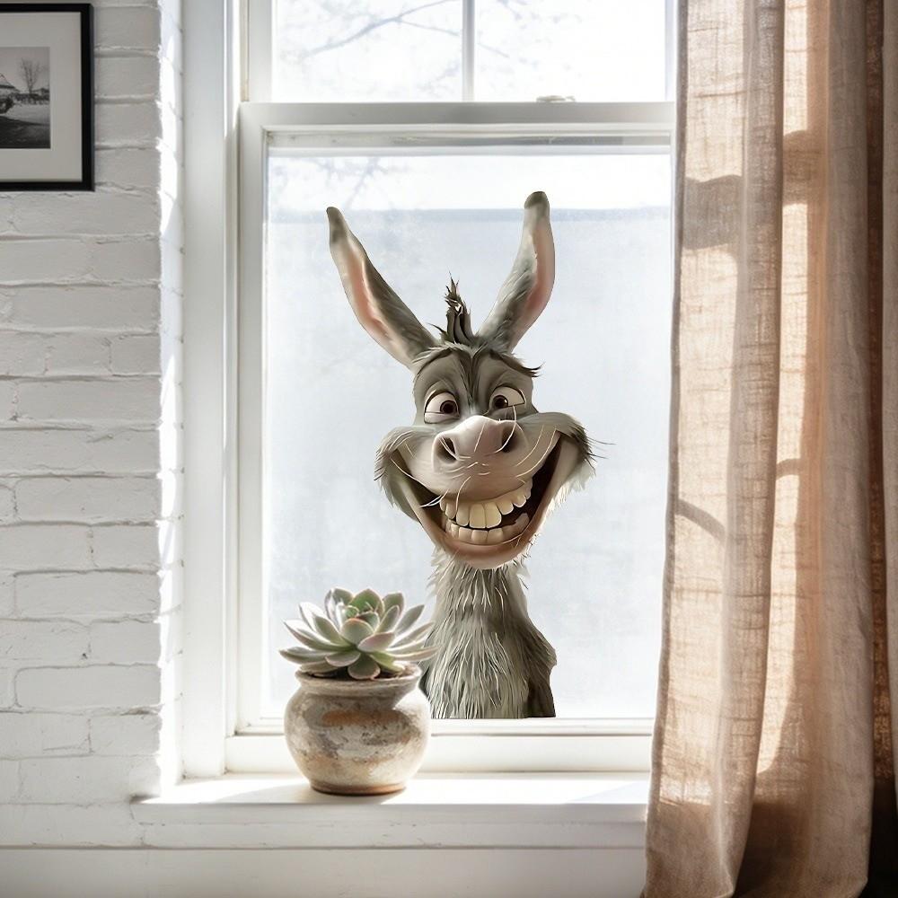 Abnehmbares Giraffen-Dekor Selbstklebende Wandaufkleber Kreativer Fensteraufkleber Wohnzimmer-Dekoration