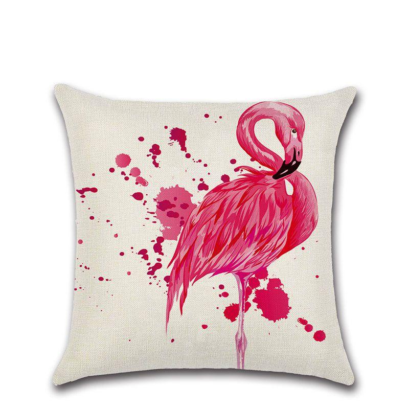 Luxurious Flamingo Tropical Monstera Cotton Linen Cushion Cover For Chic Living Spaces