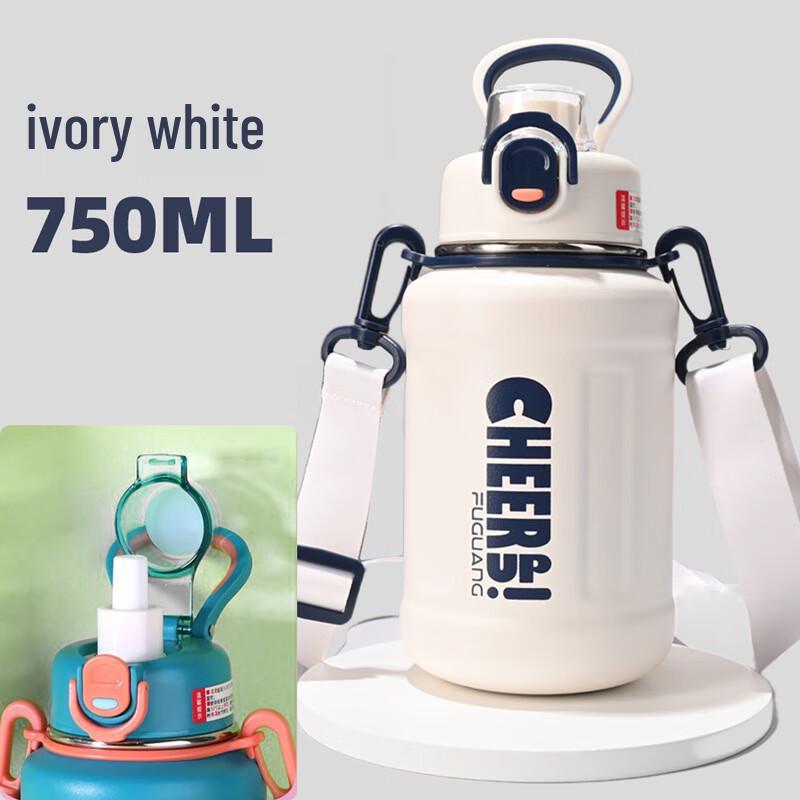 FUGUANG 750ml Insulated Stainless Steel Straw Bottle