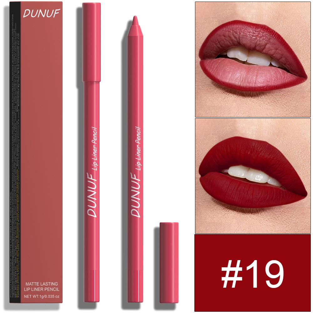 DUNUF 24-Color Waterproof Long-lasting Foam Lip Liner Set