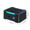 Double Bay Hard Drive Enclosure USB3.0 for 3.5 and 2.5inch Drives Docking Station with Convenient Offline Clone