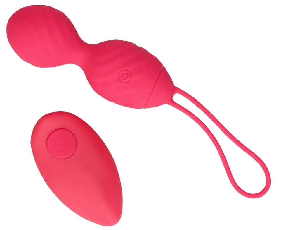 Boules de Geisha Vibrantes Strawred 10 x 3.5cm - Loveline - Oeufs Vibrants Sans fil