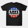 Men Black Print T-shirt Save Ferris Badge No-Cut Transfer Paper Print Cotton Tshirt