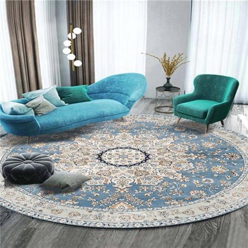 Moroccan Style Living Room Decoration Round Carpet Large Area Rugs for Bedroom Home Rocking Chair Floor Mat Washable Lounge Rug