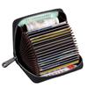 Minimalist Anti-Demagnetization & Anti-RFID Zipper Leather Card Holder with Large Capacity and Coin Purse