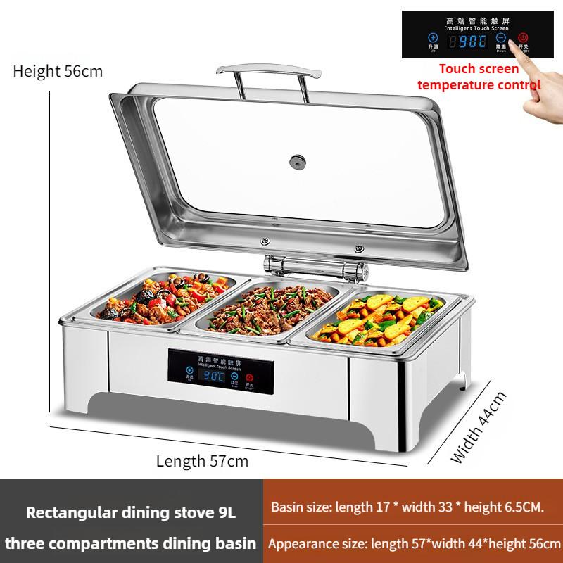 Hydraulic Visual Electric Heating Furnace Hotel Breakfast Thickened Stainless Steel Buffet Furnace Large Capacity Insulated Pot