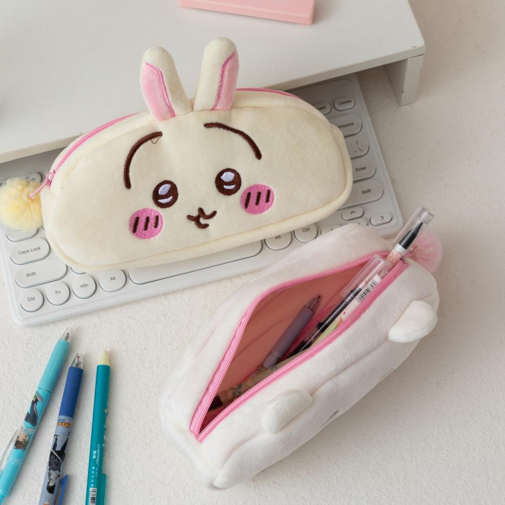 New Chikawas Pencil Case Hachiware Usagi Pencil Case Ins Japanese Cute Plush Stationery Bag Desktop Large Capacity Pencil Case