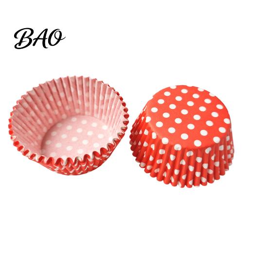 Greaseproof Paper Molds 100PCS Disposable Cupcake Liners, Food-Grade Baking Cups, Polka Small Event Tools Dot Print Standard Muffin for Home