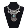 Retro Ethnic Style Alloy Collarbone Chain Hollow Flower Creative Necklace Bohemian Hanfu Ancient Clothing Neck Chain Necklace