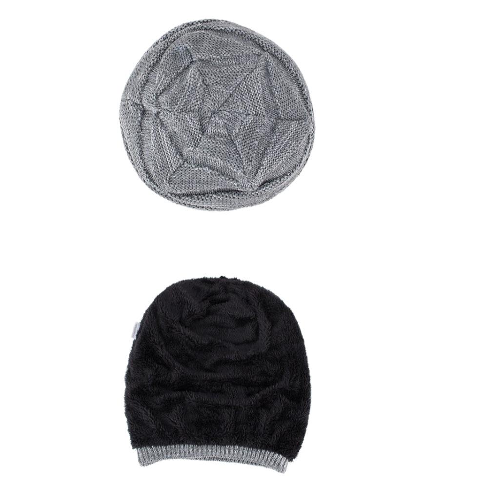 Velvet Knitted Pullover Hat Keep Warm Beanies Cap Simple Woolen Hat  Winter