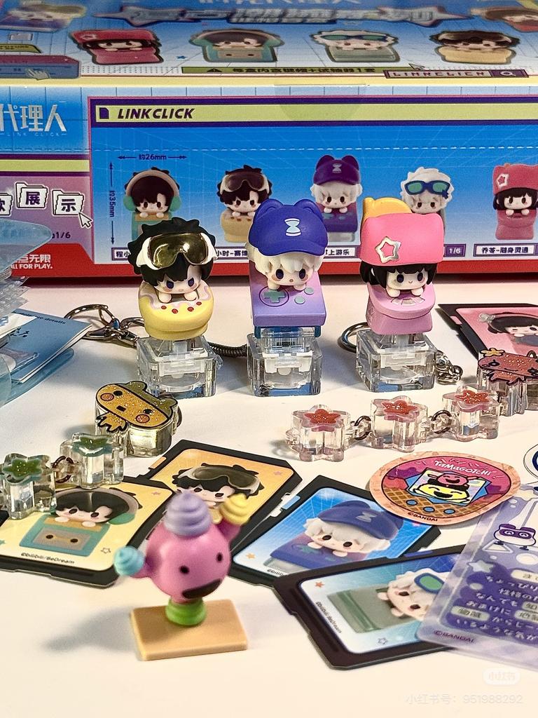 Link Click Retro Trend Series Original Keycap Blind Box Trendy Doll Desktop Ornament Collection Toy Valentine Gift