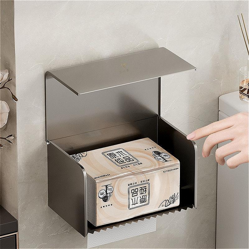 Tissue Holder Waterproof Toilet Roll Holder Wall Mounted Roll Paper Drawer Bathroom Accessories Paper Towel Holders for Kitchen