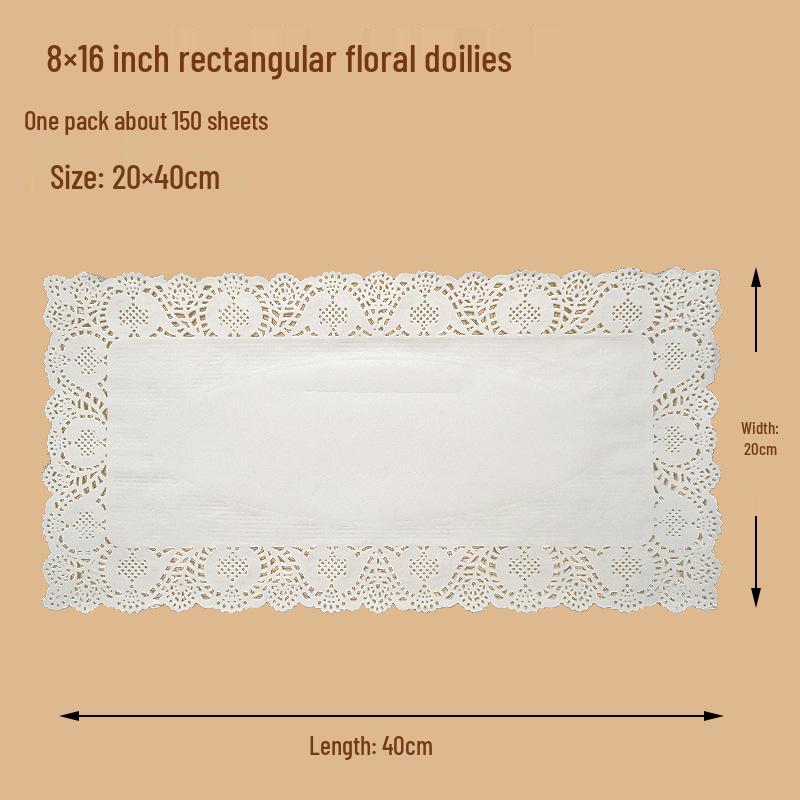 Rectangular Lace Paper Mat: Oil-Absorbing Paper for Kitchen, Baking, and Snacks