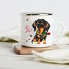 Funny Dachshund Print Creative Enamel Mug Coffee Wine Mugs Cartoon Dogs Paw Party Drink Beer Juice Milk Cups Gifts for Lover Dog