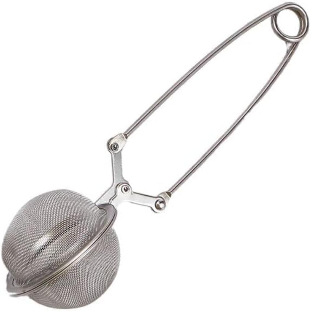 

2025 Tea Strainer Tea Infuser Handle Tea Ball Sphere Mesh Coffee Herb Spice Filter Diffuser Kitchen Gadget Stainless Steel срібний