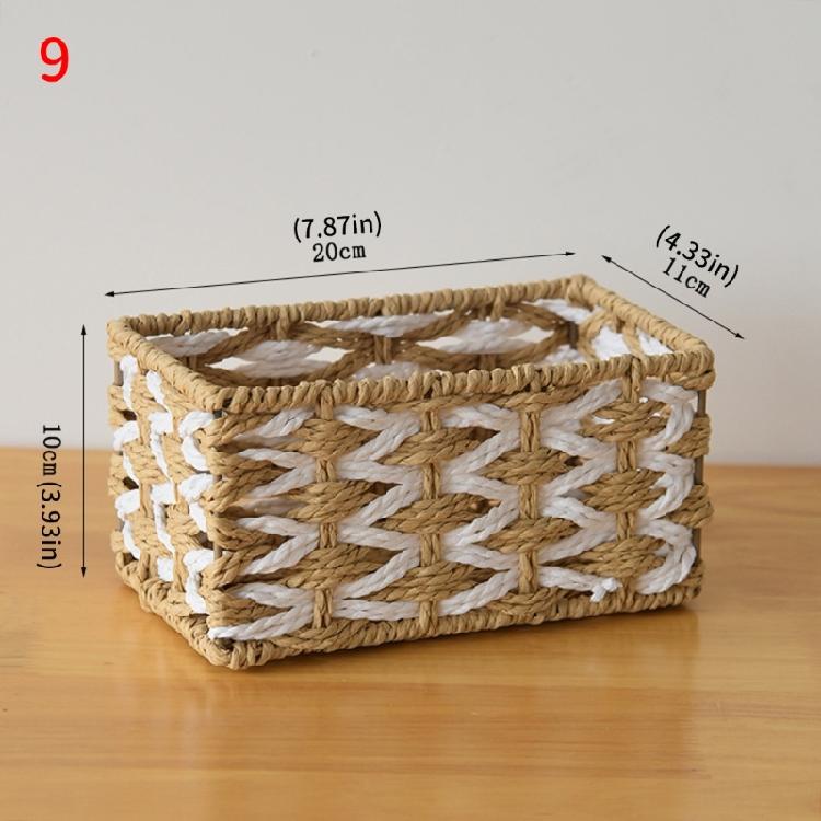Woven Storage Bin Large Capacity Organiser Basket For Toy Cosmetics Jewelry Book Small Items Living Room Bedroom Dresser