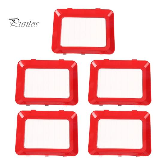 

5 шт. Креативний лоток для зберігання їжі, що складається в лотки для зберігання їжі з еластичною кришкою. Багатоцільовий контейнер для зберігання їжі, що зберігає свіжість їжі 5pcs червоний