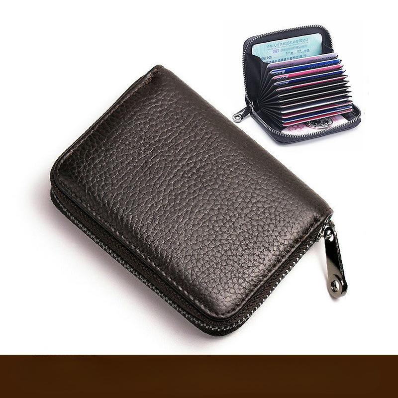 1Pc Genuine Leather Credit Card Wallet Men and Women Fashion ID Card Holder Small Business Card Holders Bag