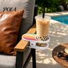 2Pcs Sofa Cup Holder, Clip-on Drink Tray for Armrest, Multifunctional Floating Cup Stand for Couch Bed, Non Slip Beverage Holder Fits Most Cups