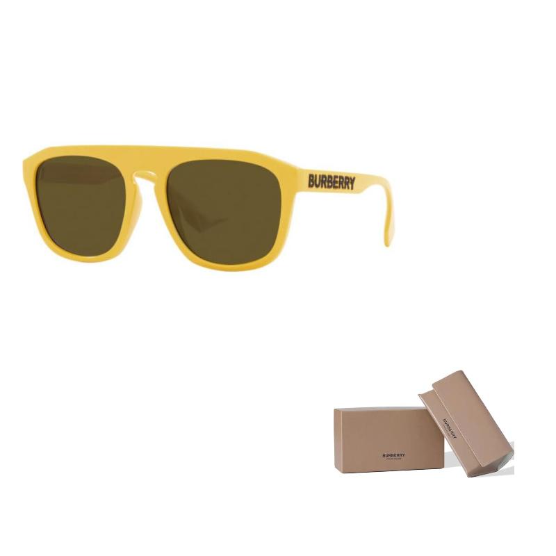 

Burberry Temple Lettering Logo Polyamide Square Sunglasses Men s Yellow 57 жёлтый