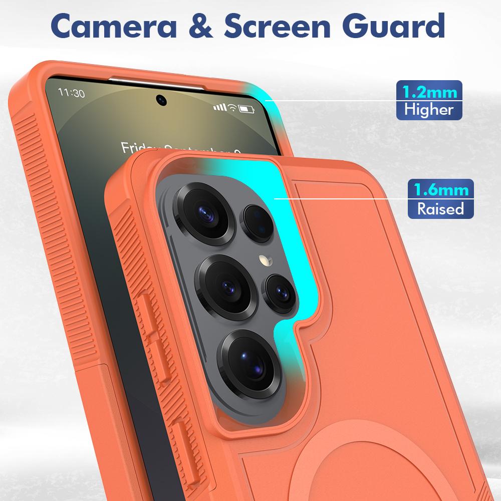 Thickened Rugged Armour Magnetic Wireless Charge Case For For Samsung S26 Ultra S25 FE S24 Plus A56 A36 A26 A16 A06 Shockproof Cover