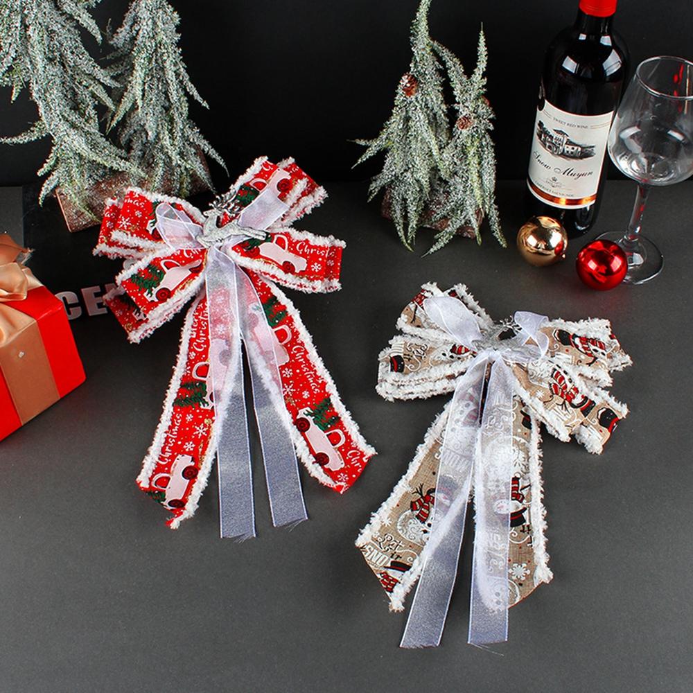 Large Christmas Bow Christmas Tree Topper Bows Christmas Decoration Supplies for Front Door Indoor Outdoor Wall Decoration