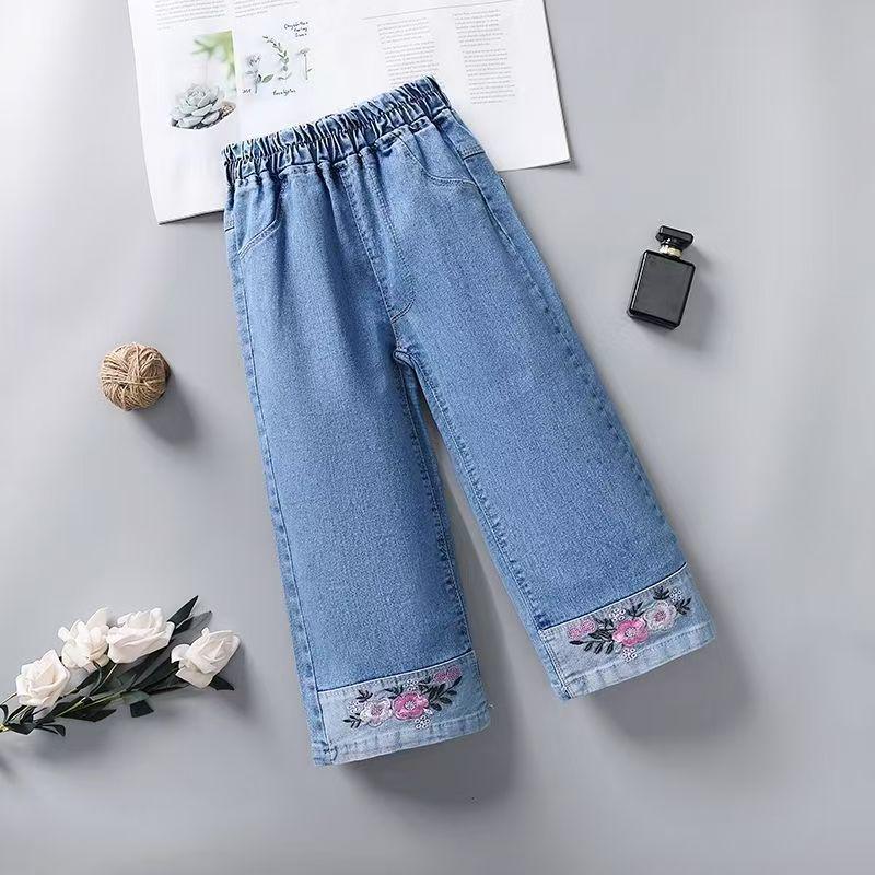 Trendy Girls' Wide-Leg Jeans - Spring & Autumn Fashion for Kids