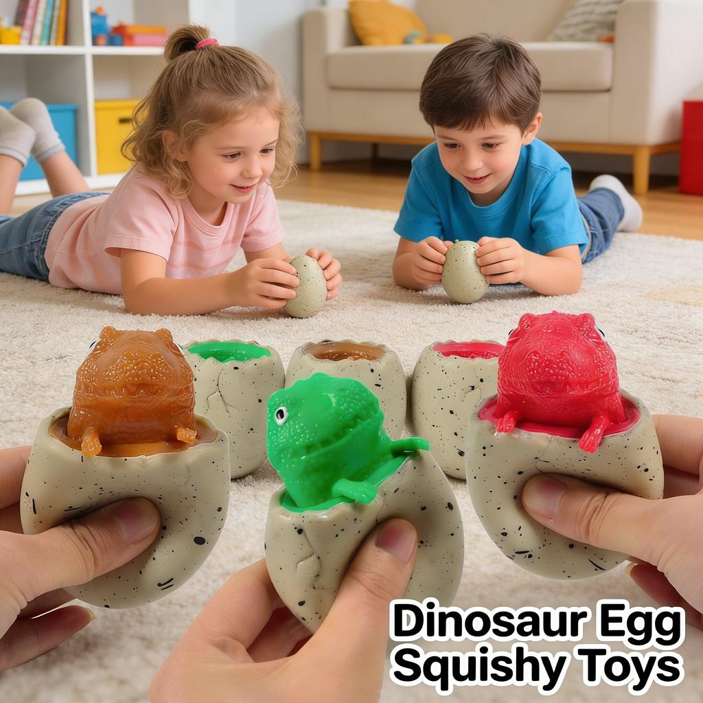 Cute Dinosaur Cup Egg Squeeze Toys Soft Glue Prank Vent Fidget Toy Stress Relief Decompression Gifts For Kids Adults Vent Cup