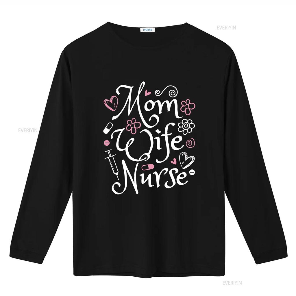 Mom Wife Nurse T Shirt Cute Registered Appreciation Graduation Idea vintage Washed Unisex Top For Everyday Wear Slightly