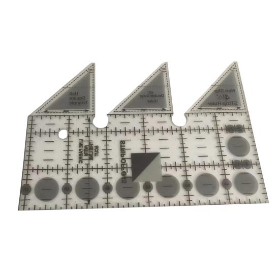 Double Strip Quilting Ruler Transparent Acrylic Measuring Tool 45-Degree Angle Quilting Template Ruler for Sewing Crocheting Embroidery Handcrafting