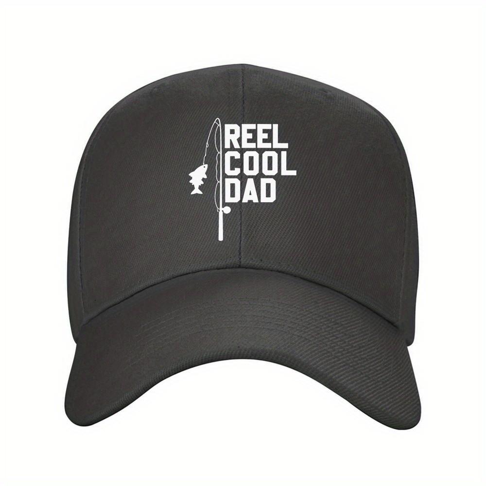 Reel Cool Dad Fishing Graphic Baseball Cap Adjustable Polyester Unisex Outdoor Dad Hat
