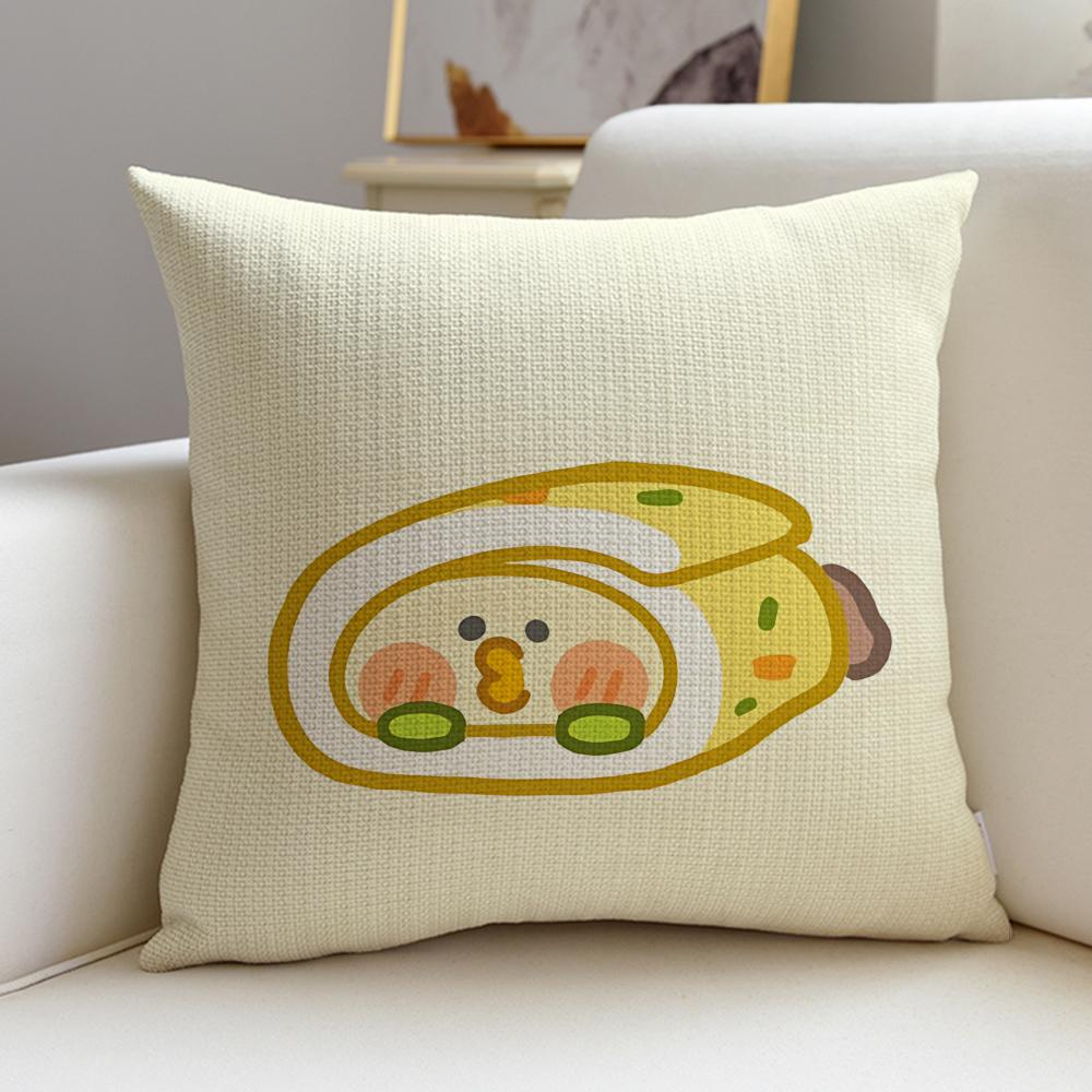 Cute LLittle Parrot BebeS Cushion Cover Breathable and skinfriendly linen pillowcase square removable and washable cushion