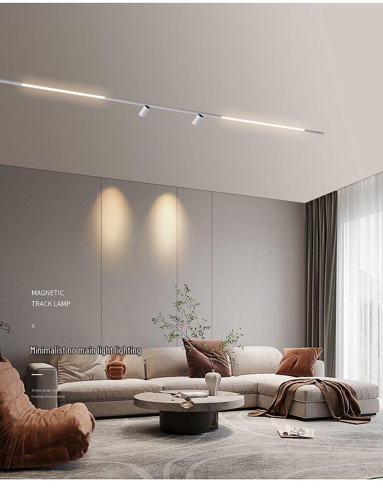 Pure White Recessed & Surface Mounted Magnetic Track Light - LED, No False Ceiling Needed