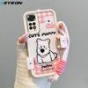 KEYSION Cartoon Cute Plush Embroidery Case for Redmi Note 11 Pro 5G 11S with Lanyard Silicone Shockproof Phone Cover for Redmi Note 12 Pro 4G