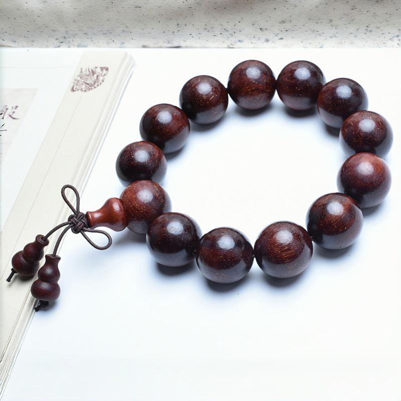 Venus Old Material Small-Leaf Red Sandalwood Prayer Beads Chain - High Oil Density, Unisex, New Chinese Style Decoration Gift
