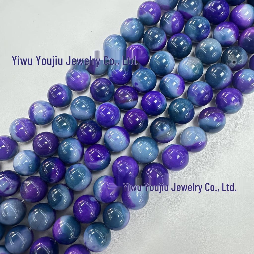 14mm Natural Planet Earth Agate Round Beads for DIY Jewelry
