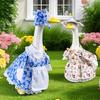 Lovely Spring Geese Dress 23inch Geese Statue Outfit For Porch Decoration Cartoon Easter Celebration Accessory
