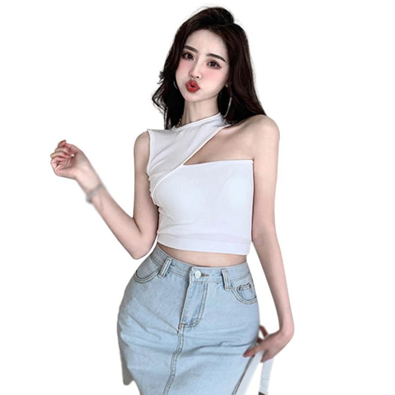 

Корейский стиль жилет фиксированная чашка сексуальный нерегулярный трубчатый топ с подкладкой на груди