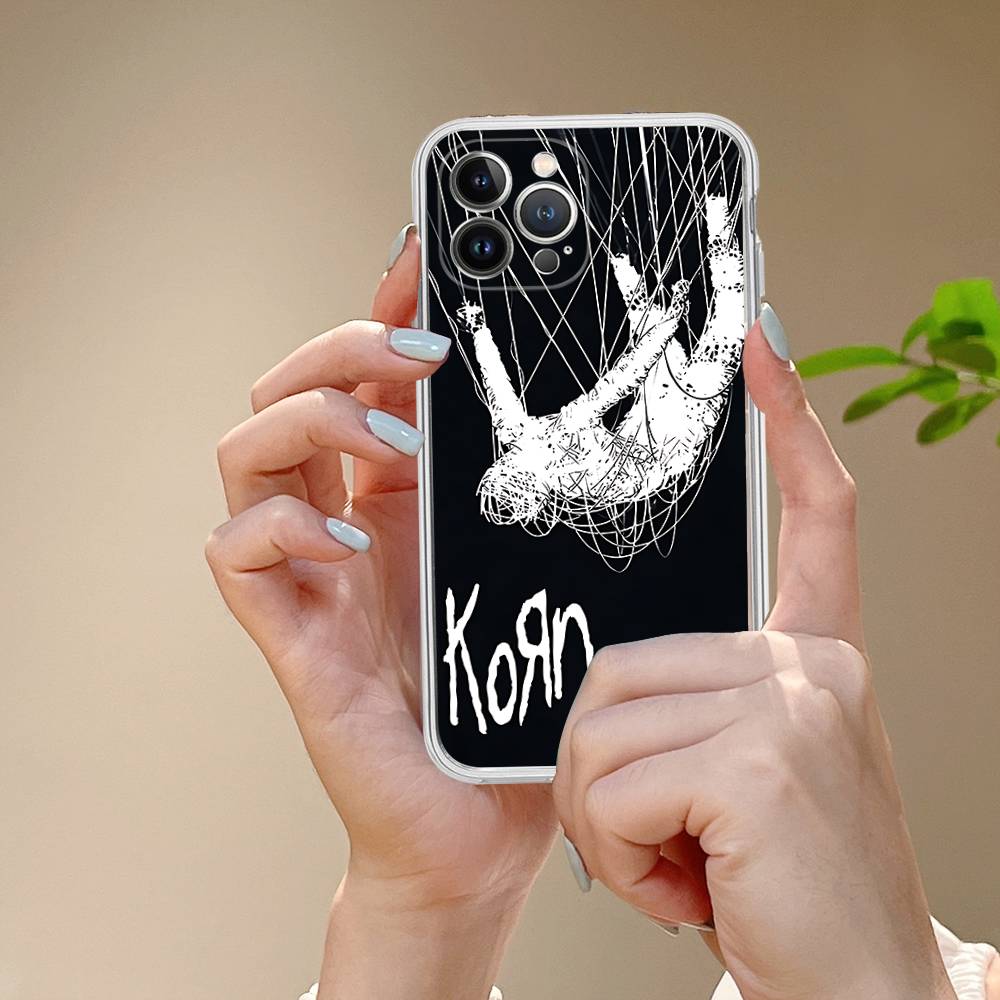K-Korn Rock Band Transparent Phone Case For IPhone 17 Air 16 Pro Max 15 14 13 12 11Plus Shockproof Cover