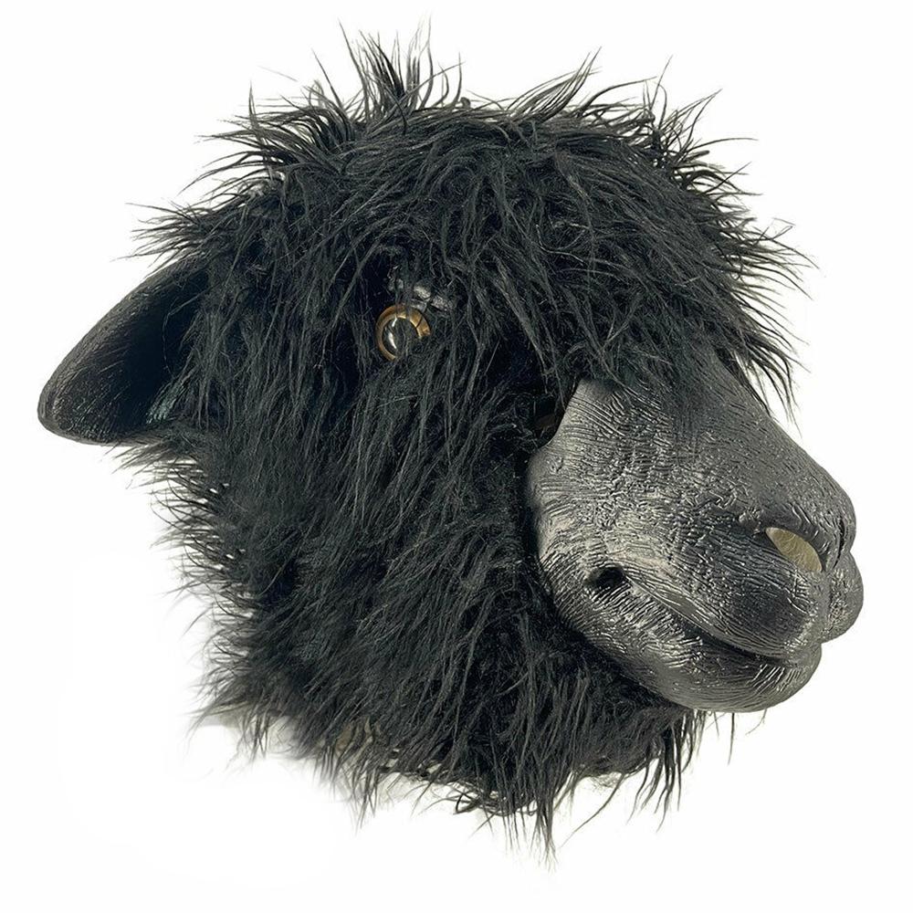 Sheep Mask Farm Lamb Ram Animal Latex Fancy Dress Up Halloween Adult Costume Mask