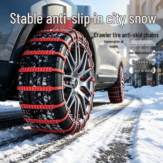Universal Thickened Winter Anti-Skid Chains for Sedans, SUVs, and Off-Road Vehicles