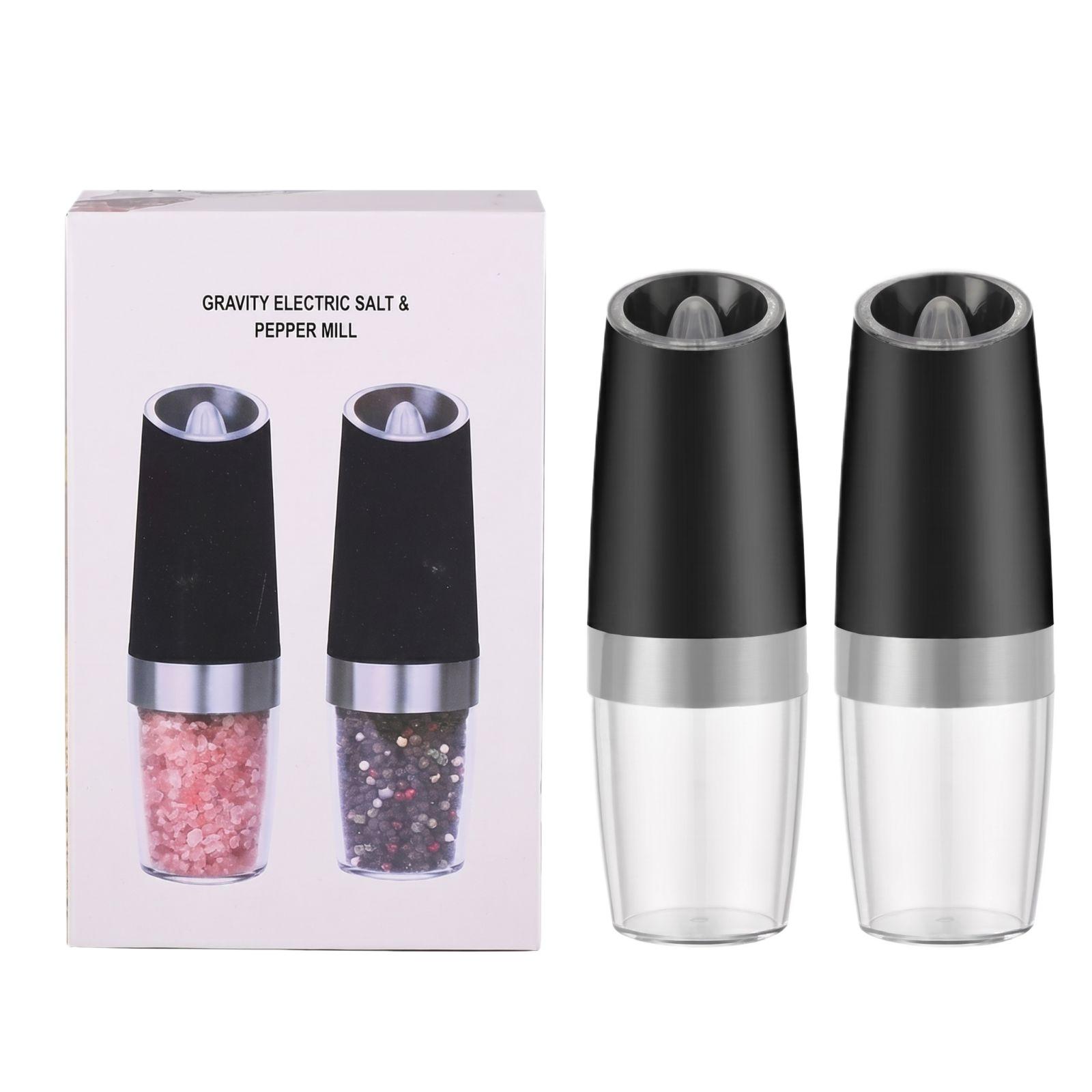

Gravity Electric Salt and Pepper Mill Set Battery Operated Automatic Grinder Adjustable Coarseness for Kitchen Dining Table Use One size чёрный