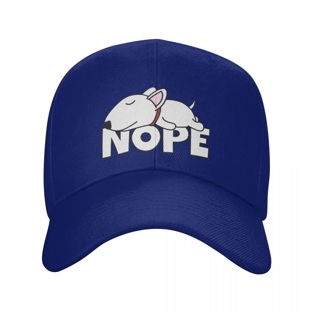 Personalized Cool Nope Bull Terrier Dog Baseball Cap Women Unisex Adjustable Adult Dad Hat Summer Sun Hat
