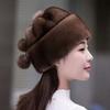 Women's Winter Hat New Style Fashionable Mink Fur Warm Ear Protection Hat Mink Fur Middle-aged Mother