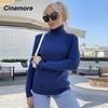 Cinemore Spring Autumn Women's Sweater Solid Oversize Casual Pullovers Warm Basic Long Sleeve Top O Neck Knitted Jumper Sweater