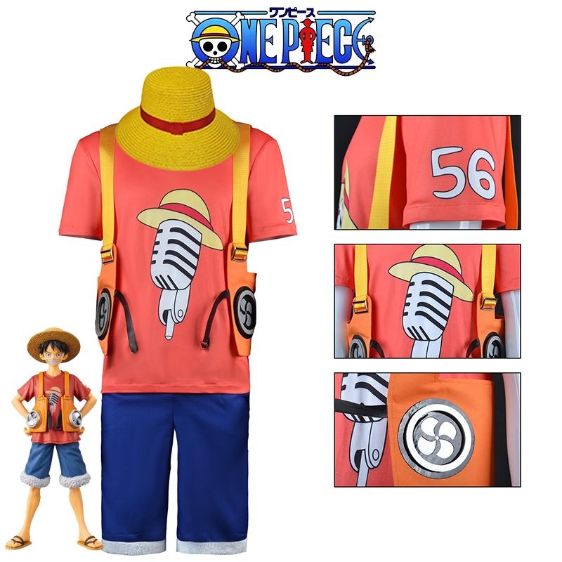 One Piece Film Red-luffy Cosplay Costume Set For Kids And Adults
