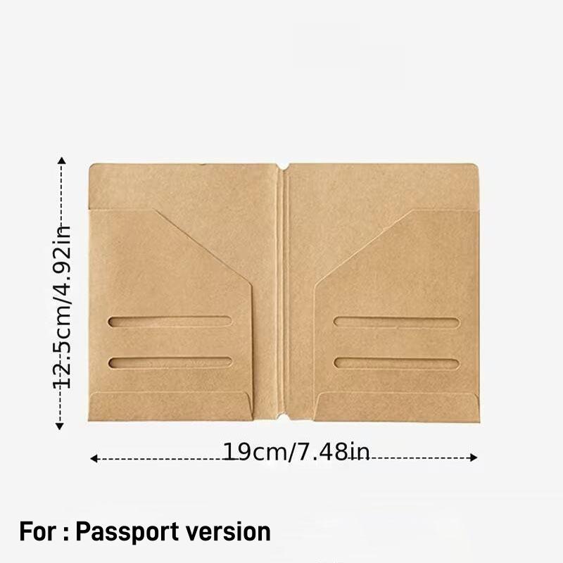 

Kraft Paper File Folder For Refillable Travel Journals, Standard Portable Passport Size Refill Insert Cards Organizer