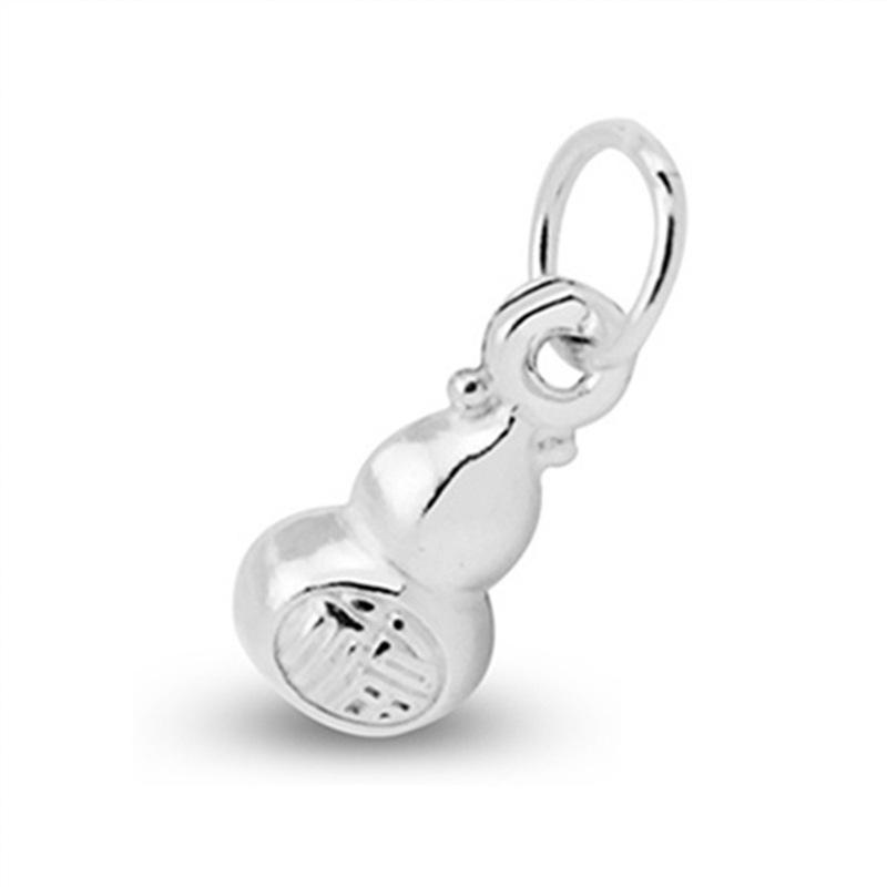 

925 Silver Gourd Pendant Longevity Lock Baby Safety Amulet on Red String Necklace