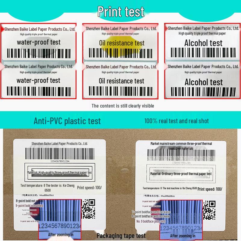 Waterproof Thermal Barcode Label, 60x40mm, 100x150 Sheets, Self-Adhesive, Blank.