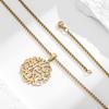 European/American Fashion: Tree of Life Titanium Clavicle Pendant Necklace, Vacuum Plated Gold, Stainless Steel, Non-Fading
